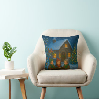 Woodland Carol Choir Throw Pillow