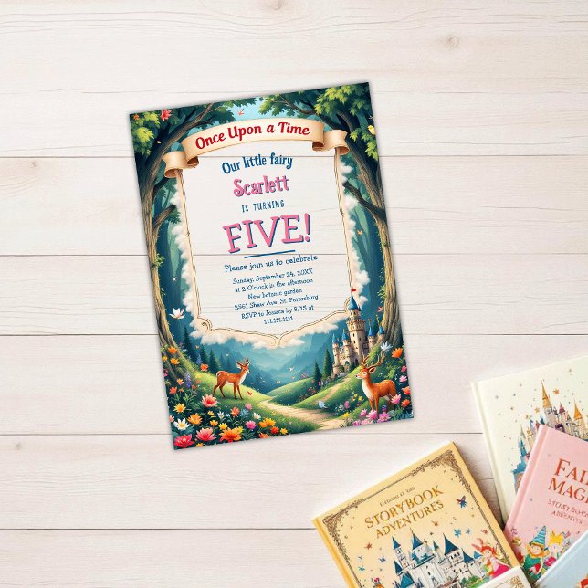 Woodland Castle Whimsical Fairytale Kid's Birthday Acrylic Invitations (Creator Uploaded)