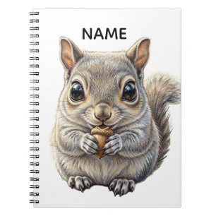 Woodland charm Squirrel nut gatherer Notebook