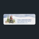 Woodland Christmas Bear | return address Label<br><div class="desc">These adorable Christmas return address labels features a bear wearing a Santa gat enjoying the winter snow. 
You can personalize with you name and address.</div>