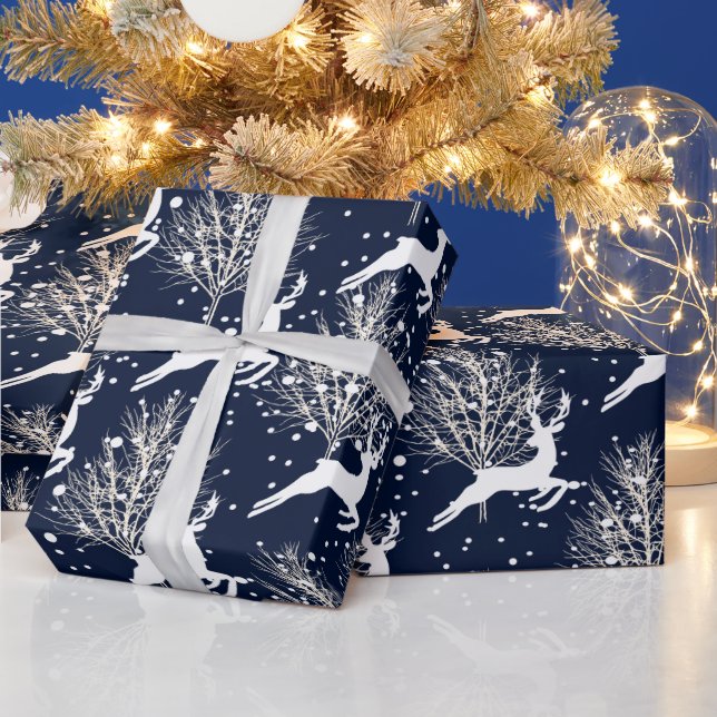Woodland Christmas Deer - DIY Background Color Wrapping Paper (Holidays)
