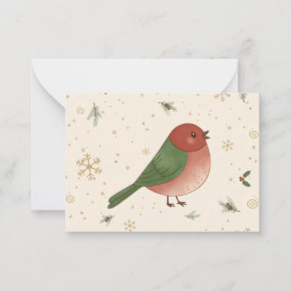 Woodland Christmas Holiday Gift Note Insert Cards