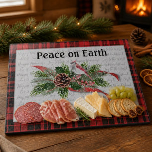 Woodland Christmas   Red Cardinal Cutting Board