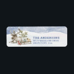 Woodland Christmas Reinddeer | return address  Label<br><div class="desc">These adorable Christmas return address labels features a reindeer sitting in the snow next to a small wooden sled. 
You can personalize with you name and address.</div>