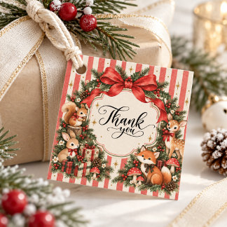 Woodland Christmas Thank You Winter ONEderland Favor Tags