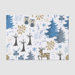 Woodland Christmas Trees and Animals Tissue Paper