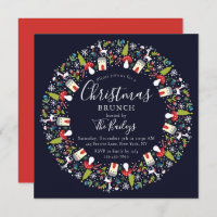 Woodland Christmas Wreath | Christmas Brunch Invitation