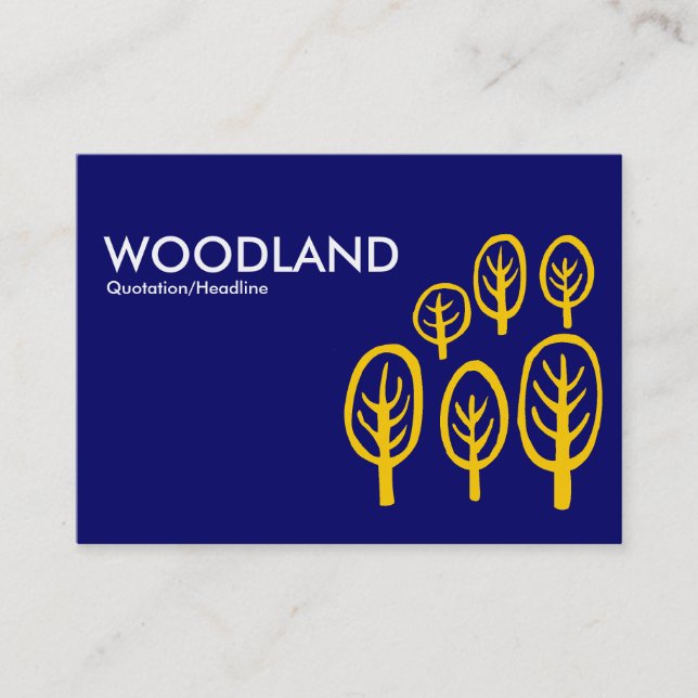 Woodland (Chubby) - Amber on Dark Blue Business Card (Front)