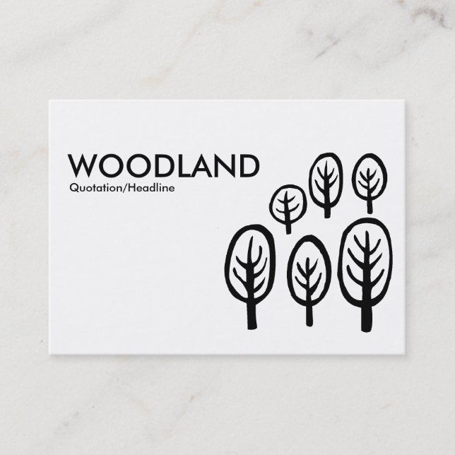 Woodland (Chubby) - Black and White Business Card (Front)