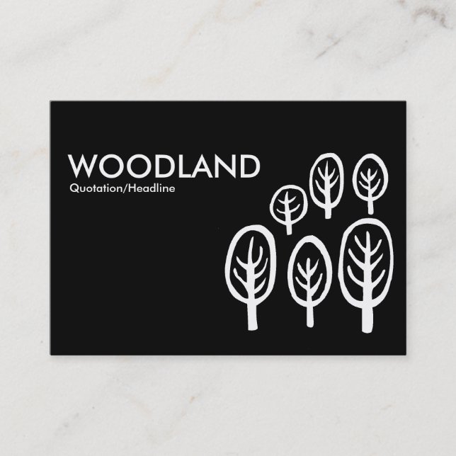 Woodland (Chubby) - Black and White II Business Card (Front)