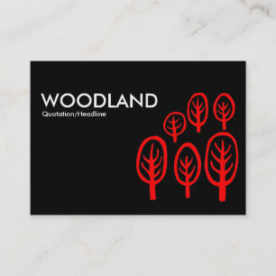Woodland (Chubby) - Red on Black Business Card