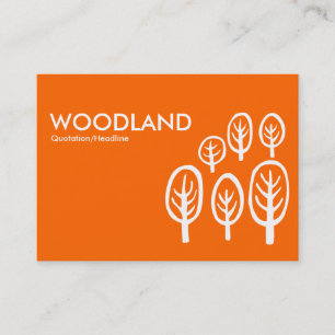 Woodland (Chubby) - White on Orange Business Card