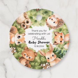 Woodland Circle Forest Friends Baby Shower Favor Tags