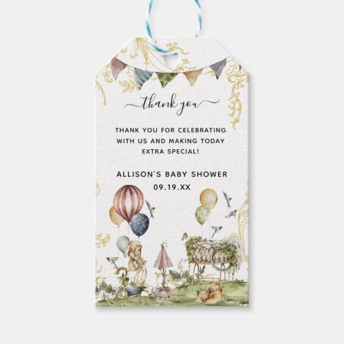 Woodland Circus  Baby Shower Thank You Gift Tags