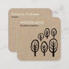 Woodland - Cream + Black on Kraft Card