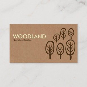 Woodland - Cream + Dark Brown on Cardboard Box Tex Business Card