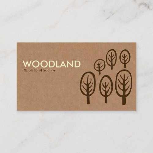 Woodland - Cream + Dark Brown on Cardboard Box Tex Business Card Template
