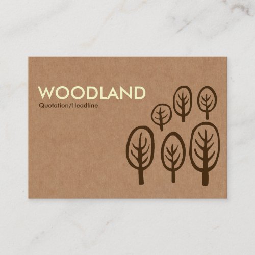 Woodland - Cream + Dark Brown on Cardboard Box Tex Business Card Templates