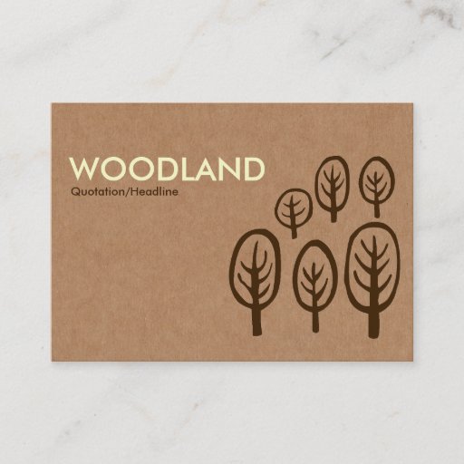 Customizable Woodland - Cream + Dark Brown on Cardboard Box Tex Business Card Templates