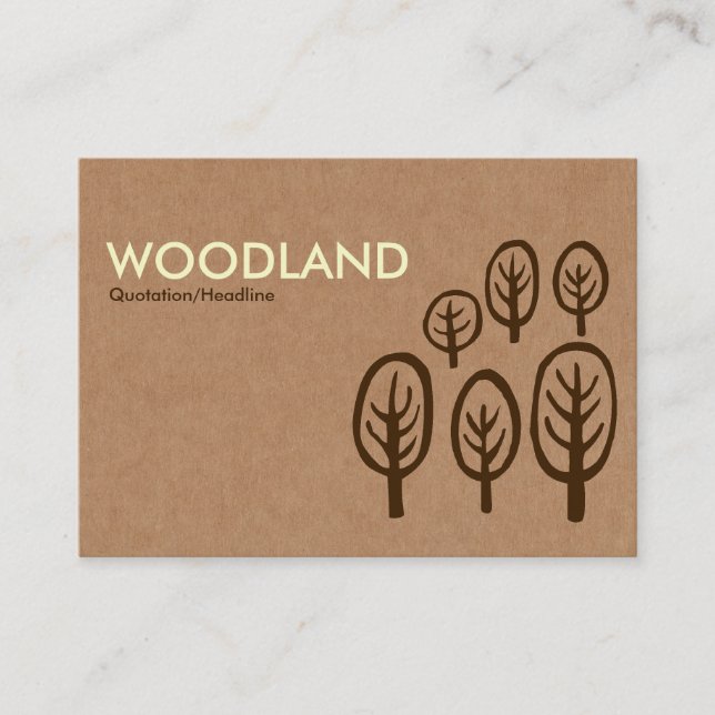 Woodland - Cream + Dark Brown on Cardboard Box Tex Business Card (Front)
