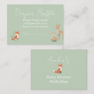 Woodland Creature Baby Shower Diaper Raffle  Enclosure Card