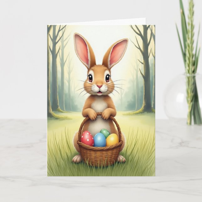 Woodland Creature Basket Card (Front)