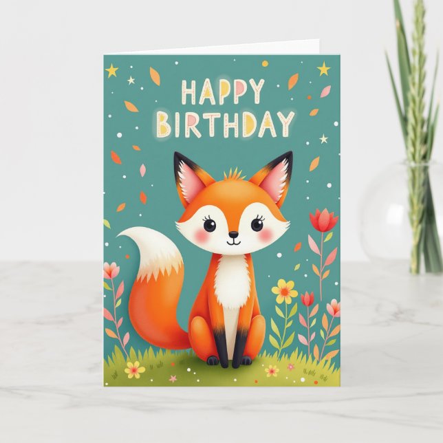 Woodland Creature Birthday Card (Front)