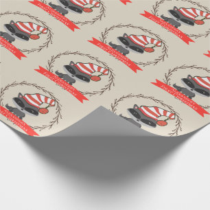 Woodland Creature Raccoon Baby's First Christmas Wrapping Paper