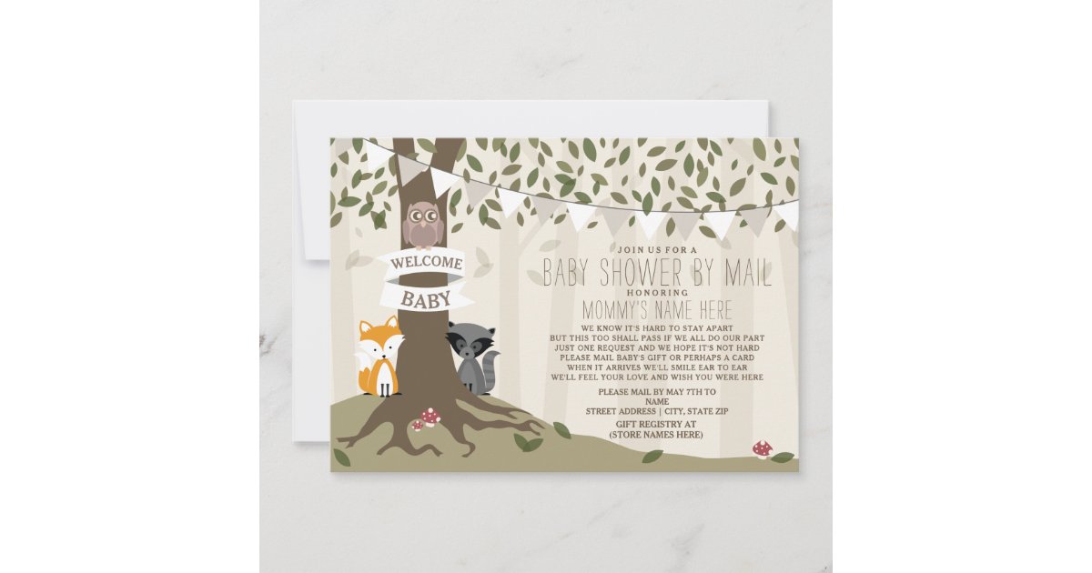 Woodland Creature Social Distance Baby Shower Invitation Zazzle