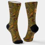 Woodland Creatures and Leaves Pattern Socks