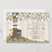 Woodland Creatures Baby Shower - Boy Invitation (Front)