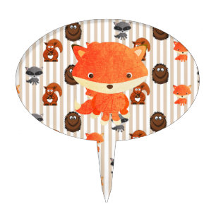 Woodland Creatures Baby Shower Cupcake Topper