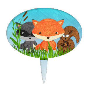 Woodland Creatures Baby Shower Cupcake Topper