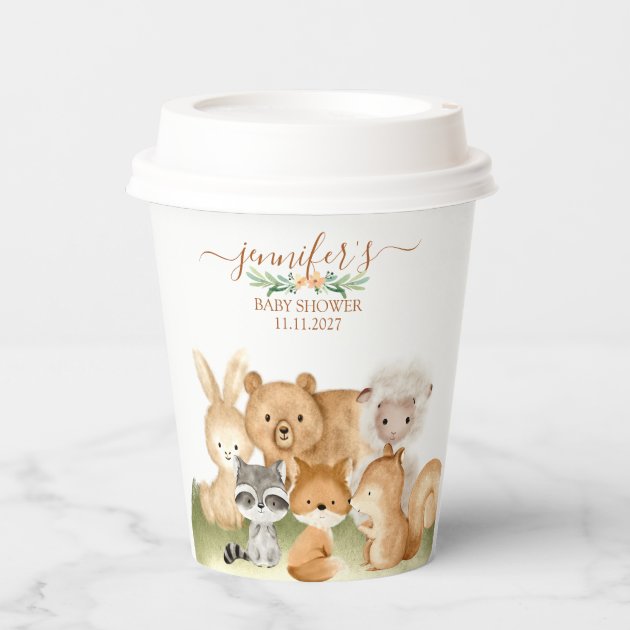 Woodland Creatures Baby Shower Garland Paper Cups