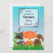 Woodland Creatures Baby Shower Invitation (Front)