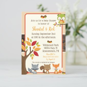 Woodland Creatures Baby Shower Invitation | Zazzle