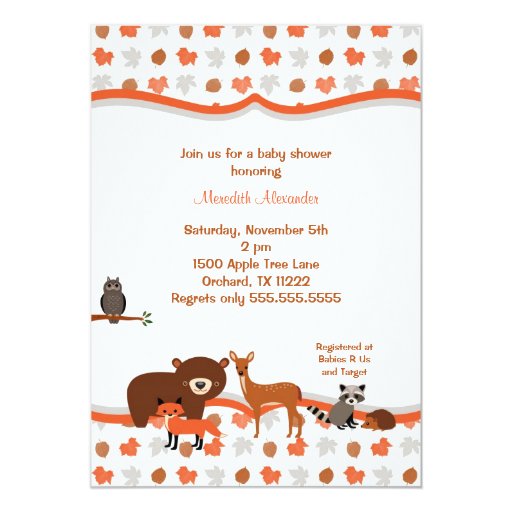 Woodland Creatures Baby Shower Invitation | Zazzle