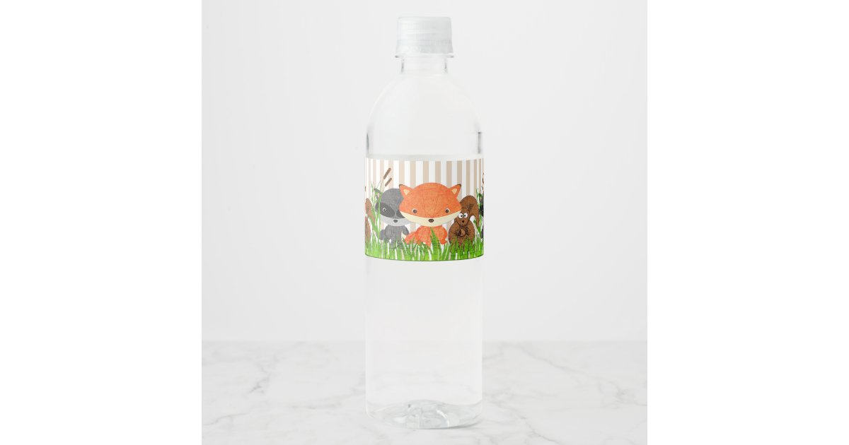 Woodland Creatures Baby Shower Water Bottle Labels