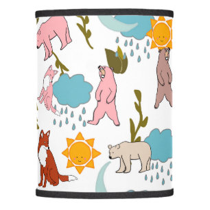 Woodland Creatures - Bear and Fox Lamp Shade