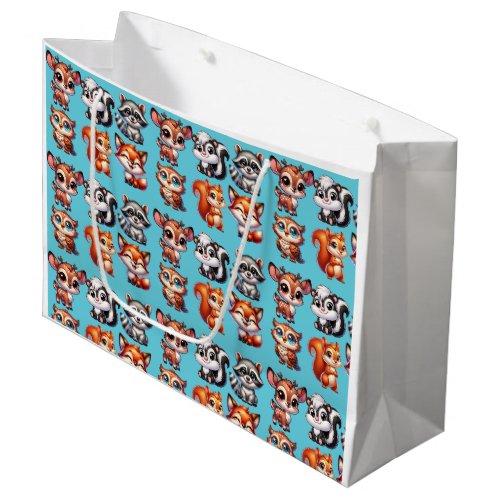 Woodland Creatures Boys Baby Shower Large Gift Bag