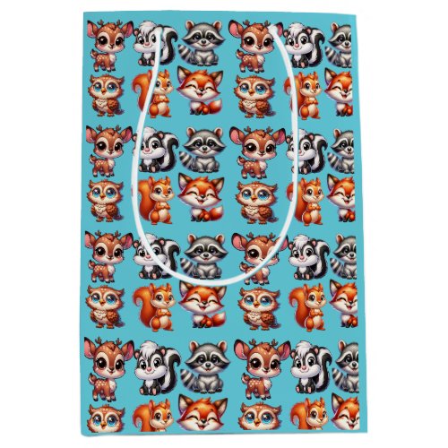 Woodland Creatures Boys Baby Shower Medium Gift Bag