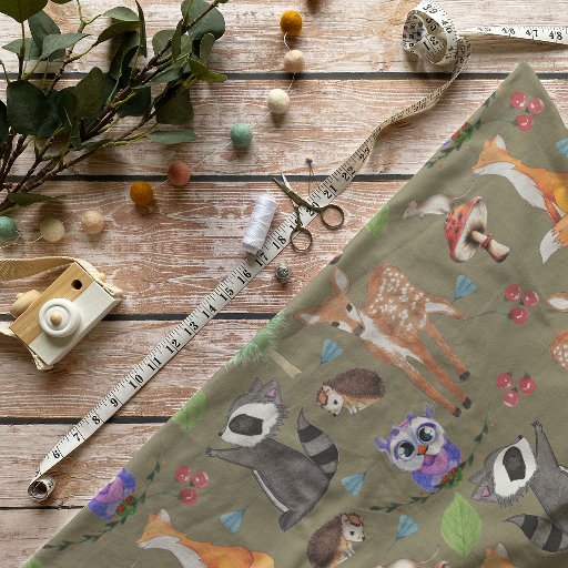 Woodland Creatures Cotton (56" width) Fabric