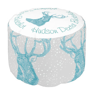 Woodland Creatures Deer Buck Nursery Decor Pouf