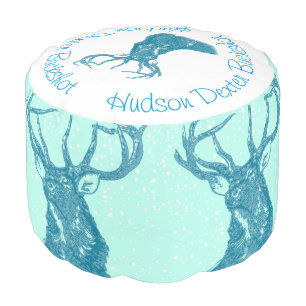 Woodland Creatures Deer Buck Nursery Decor Pouf