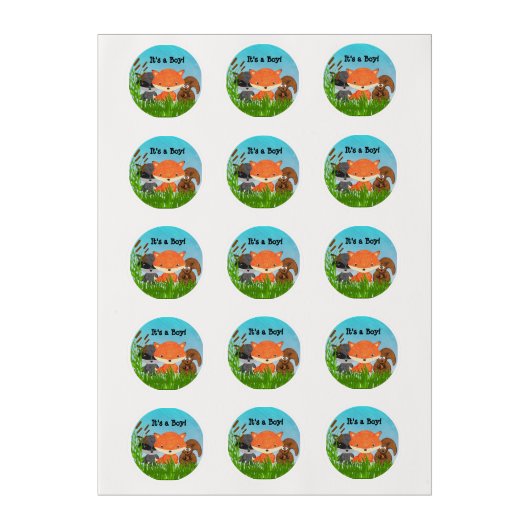 Woodland Creatures Edible Cupcake Topper Edible Frosting Rounds (Sheet)