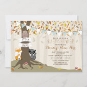 Woodland Creatures Fall Autumn Baby Shower - Boy Invitation (Front)