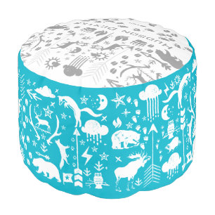Woodland Creatures Fox Nursery Decor Pouf