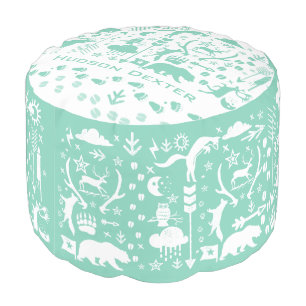 Woodland Creatures Fox Nursery Decor Pouf