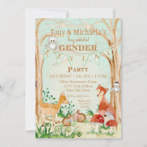 Woodland Creatures Gender Reveal Deer Fox Owl Invitation