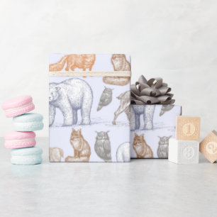 Woodland Creatures Rustic Holiday Wrapping Paper